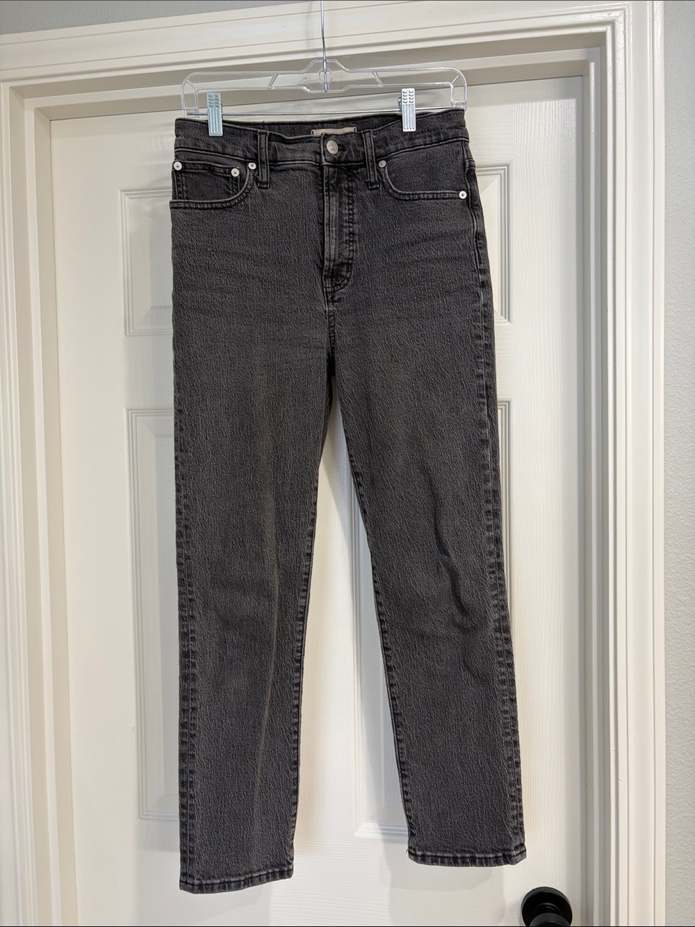 Madewell High-Rise Straight Jeans in Washed Black